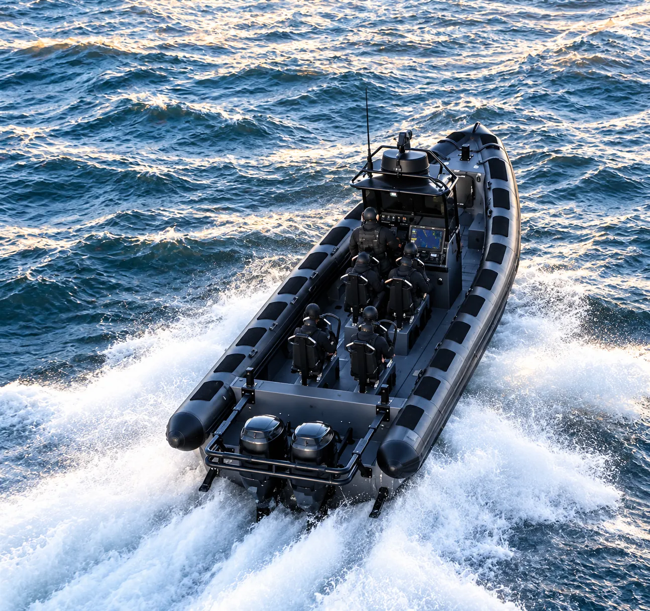 Interceptor in choppy seas